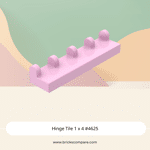 Hinge Tile 1 x 4 #4625  - 222-Bright Pink