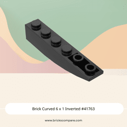 Brick Curved 6 x 1 Inverted #41763 - 26-Black