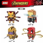 XINH 8910 Brick Headz: Iron Man, Thunder, Extinction, Spider-Man