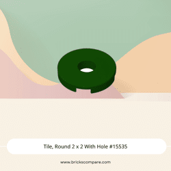 Tile, Round 2 x 2 With Hole #15535 - 141-Dark Green