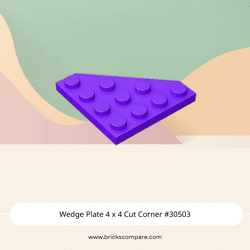 Wedge Plate 4 x 4 Cut Corner #30503 - 268-Dark Purple