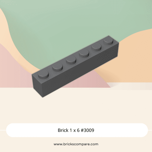 Brick 1 x 6 #3009 - 199-Dark Bluish Gray