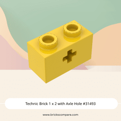 Technic Brick 1 x 2 with Axle Hole #31493 - 24-Yellow