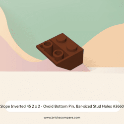 Slope Inverted 45 2 x 2 - Ovoid Bottom Pin, Bar-sized Stud Holes #3660 - 192-Reddish Brown