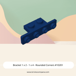 Bracket 1 x 2 - 1 x 4 - Rounded Corners #10201  - 140-Dark Blue