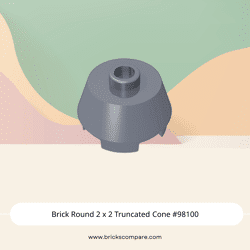 Brick Round 2 x 2 Truncated Cone #98100  - 315-Flat Silver