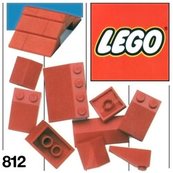 Lego 812 Red Roof Bricks, Shallow Pitch