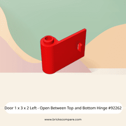 Door 1 x 3 x 2 Left - Open Between Top and Bottom Hinge #92262 - 21-Red