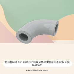 Brick Round 1 x 1 diameter Tube with 90 Degree Elbow (2 x 2 x 1) #71076 - 194-Light Bluish Gray