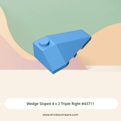Wedge Sloped 4 x 2 Triple Right #43711 - 102-Medium Blue