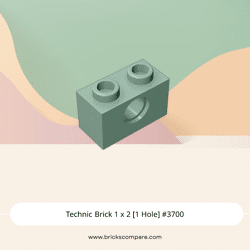 Technic Brick 1 x 2 [1 Hole] #3700 - 151-Sand Green