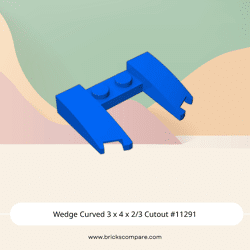 Wedge Curved 3 x 4 x 2/3 Cutout #11291  - 23-Blue