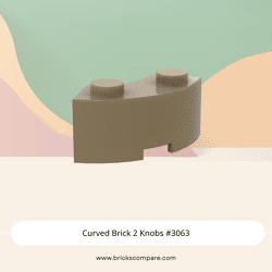 Curved Brick 2 Knobs #3063 - 138-Dark Tan
