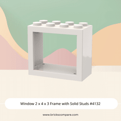 Window 2 x 4 x 3 Frame with Solid Studs #4132 - 1-White