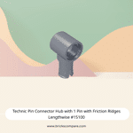 Technic Pin Connector Hub with 1 Pin with Friction Ridges Lengthwise #15100 - 315-Flat Silver