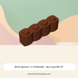 Brick Special 1 x 4 Palisade - aka Log #30137 - 192-Reddish Brown