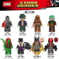 XINH 1019 Super British DC minifigure 8 Bain, Riddler, Scarecrow, Clown, Poison Ivy, Penguin, Bat Girl, Red Hood