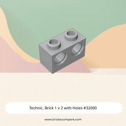 Technic, Brick 1 x 2 with Holes #32000 - 194-Light Bluish Gray