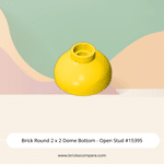 Brick Round 2 x 2 Dome Bottom - Open Stud #15395  - 24-Yellow