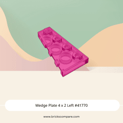 Wedge Plate 4 x 2 Left #41770 - 113-Trans-Dark Pink