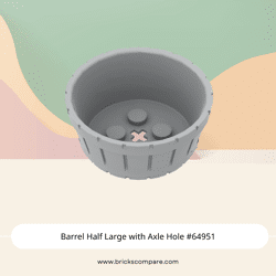 Barrel Half Large with Axle Hole #64951  - 194-Light Bluish Gray