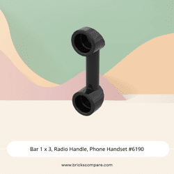 Bar 1 x 3, Radio Handle, Phone Handset #6190 - 26-Black