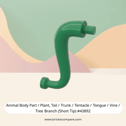 Animal Body Part / Plant, Tail  / Trunk / Tentacle / Tongue / Vine / Tree Branch (Short Tip) #43892 - 28-Green