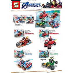SY SY1314B Reuniting 4 movie series Speed Racing Cars 4 Iron Man motorcycles, Spider-Man stunt cars, Team Search, Hulk Off-Road