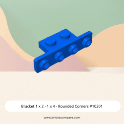 Bracket 1 x 2 - 1 x 4 - Rounded Corners #10201  - 23-Blue