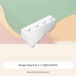 Wedge Sloped 45 4 x 2 Right #43720 - 1-White