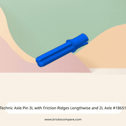 Technic Axle Pin 3L with Friction Ridges Lengthwise and 2L Axle #18651 - 23-Blue