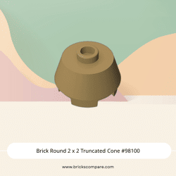Brick Round 2 x 2 Truncated Cone #98100  - 138-Dark Tan