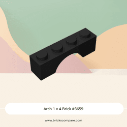 Arch 1 x 4 Brick #3659 - 26-Black