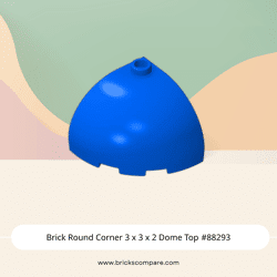 Brick Round Corner 3 x 3 x 2 Dome Top #88293 - 23-Blue