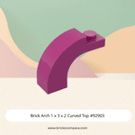 Brick Arch 1 x 3 x 2 Curved Top #92903 - 124-Magenta