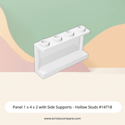 Panel 1 x 4 x 2 with Side Supports - Hollow Studs #14718 - 1-White