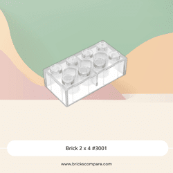 Brick 2 x 4 #3001 - 40-Trans-Clear