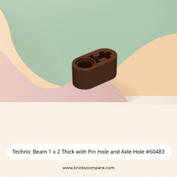 Technic Beam 1 x 2 Thick with Pin Hole and Axle Hole #60483  - 192-Reddish Brown