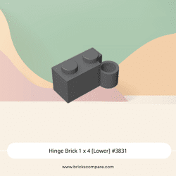 Hinge Brick 1 x 4 [Lower] #3831 - 199-Dark Bluish Gray