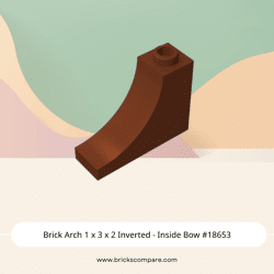 Brick Arch 1 x 3 x 2 Inverted - Inside Bow #18653  - 192-Reddish Brown
