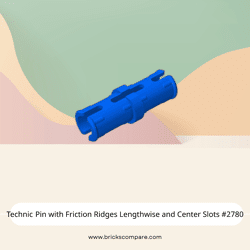 Technic Pin with Friction Ridges Lengthwise and Center Slots #2780 - 23-Blue