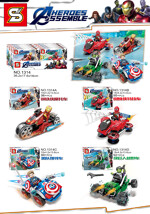 SY SY1314A Reuniting 4 movie series Speed Racing Cars 4 Iron Man motorcycles, Spider-Man stunt cars, Team Search, Hulk Off-Road