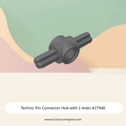 Technic Pin Connector Hub with 2 Axles #27940 - 199-Dark Bluish Gray