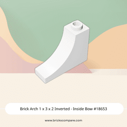 Brick Arch 1 x 3 x 2 Inverted - Inside Bow #18653  - 1-White