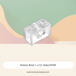 Technic Brick 1 x 2 [1 Hole] #3700 - 40-Trans-Clear