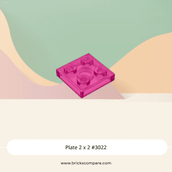 Plate 2 x 2 #3022 - 113-Trans-Dark Pink