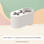 Technic Beam 1 x 2 Thick with Pin Hole and Axle Hole #60483  - 1-White