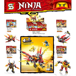 SY 1057B Ninjago Minifigure Loader 4 in 1 Flame Dragon 4