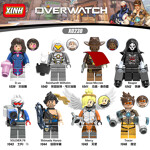XINH 1046 Overwatch: 8 minifigures Song Hana D.va, Reinhardt Wilhelm, Jesse McRae, Reaper, Soldier 76, Shimada Hanzo, Angel, Tracer