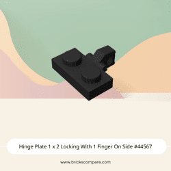 Hinge Plate 1 x 2 Locking With 1 Finger On Side #44567 - 26-Black